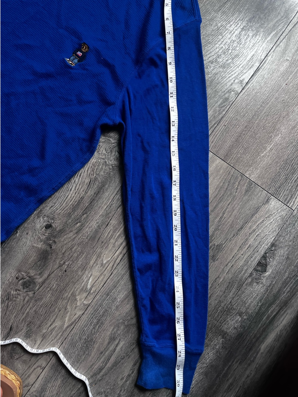 Polo Ralph Lauren Mens knit Bear logo Folded Waffle Long-Sleeve Shirt L - Picture 8 of 10